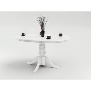 Jídelní stůl Mawili rozkládací 90-124x75x90 cm (bílá)
