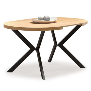Jídelní stůl Peleza rozkládací 100-250x75x100 cm (dub, černá) - II. jakost