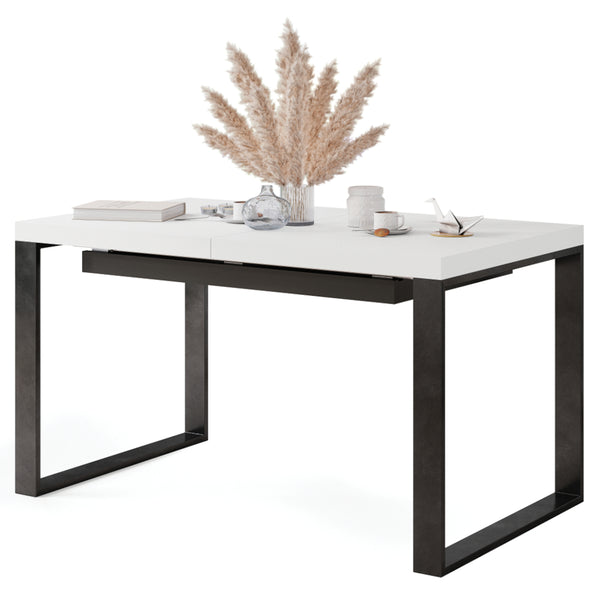 Levně Jídelní stůl rozkládací Asali 120-270x76x80 cm (bílá)
