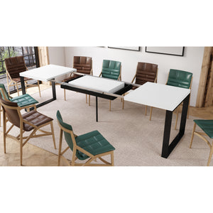 Jídelní stůl rozkládací Asali 120-270x76x80 cm (bílá)