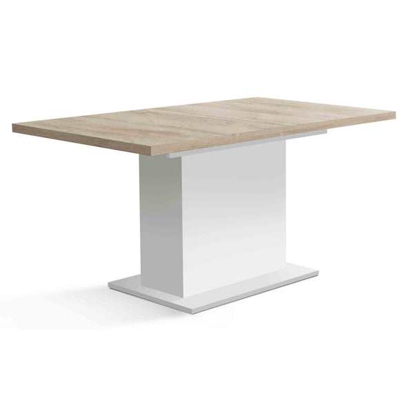 Levně Jídelní stůl rozkládací Erra 160-200x90 cm (bílá, dub)