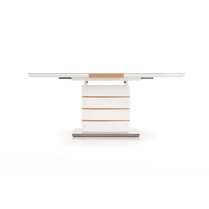 Jídelní stůl Ticondo rozkládací 140-180x76x80 cm (bílá, dub)