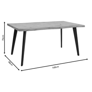 Jídelní stůl Vasilis 160x76x90 cm (dub, černá)