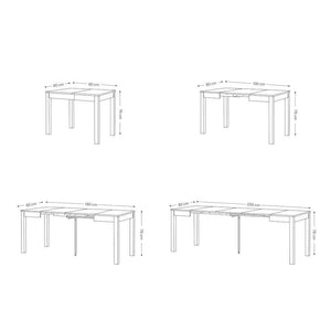 Jídelní stůl Venry rozkládací 80-230x76x80 cm (dub) - PŘEBALENO