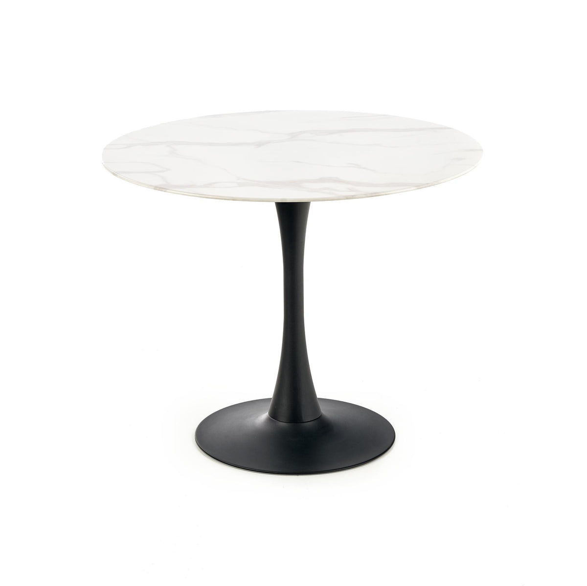 Jídelní stůl Vitali 90x72x90 cm (bílý mramor, černá)