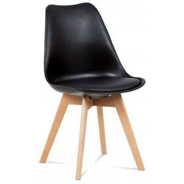 Levně Jídelní židle Lina černá, plast + eko kůže