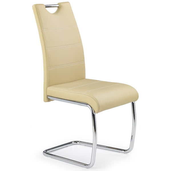 Levně Melza - Jídelní židle (béžová, stříbrná) - béžová/stříbrná