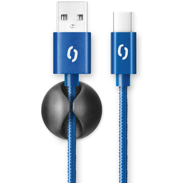 Levně Kabel Aligator Premium 2A, USB-C na USB, 2m, modrá
