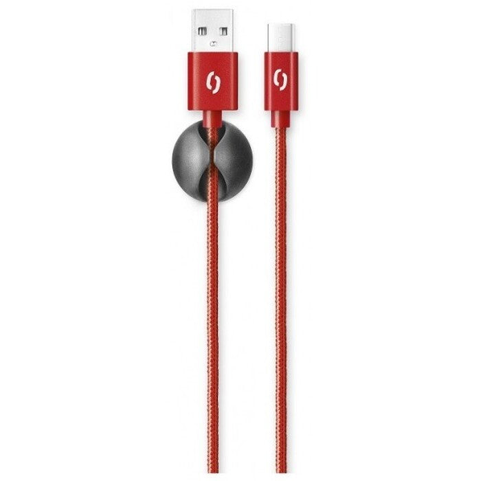 Kabel Aligator USB Typ C na USB, 2A, 1m, červená