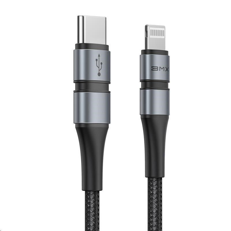 Kabel Baseus, BMXUSB-C na Lightning, 18W, 1,8m, šedá/černá
