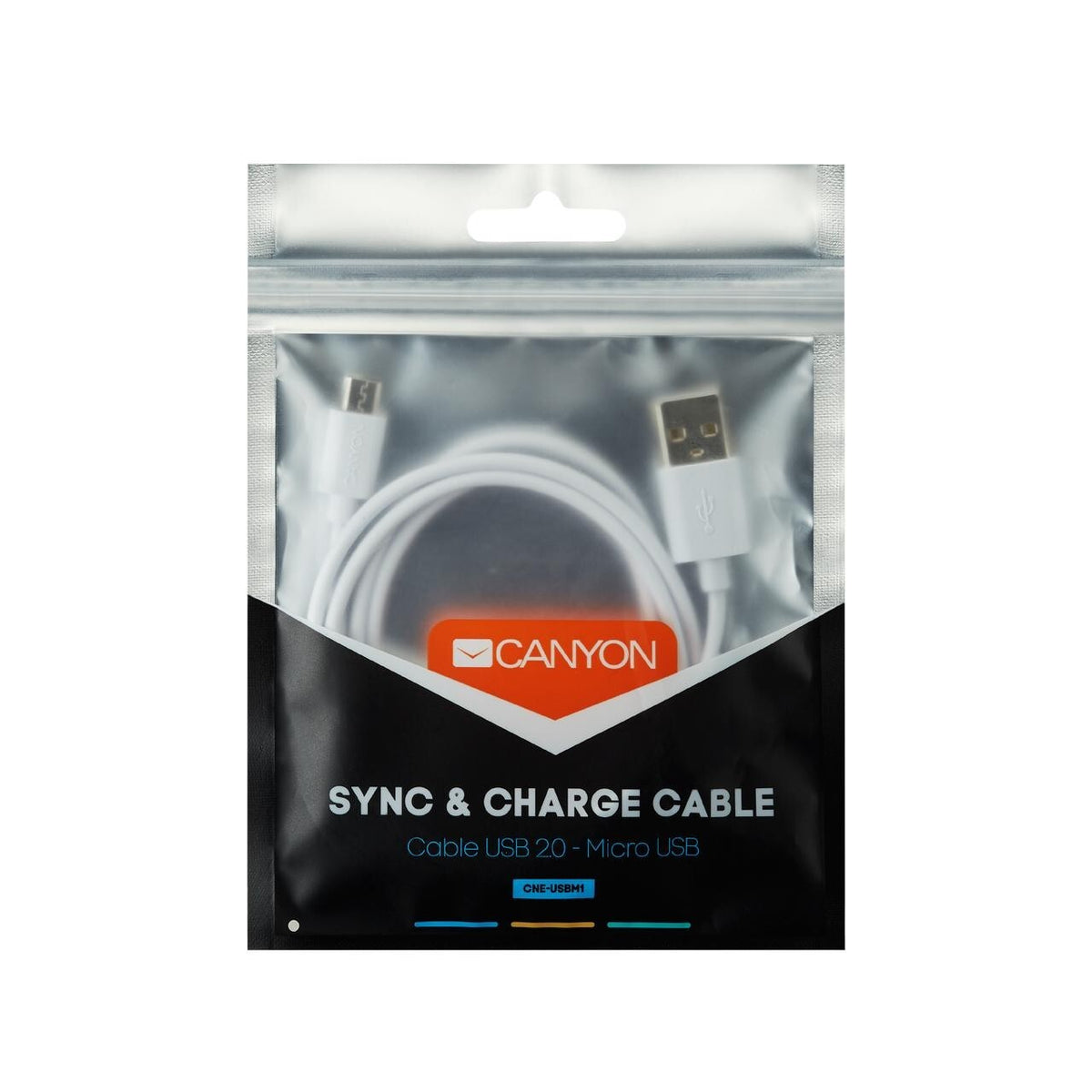Kabel Canyon Lightning na USB, 1m, bílá