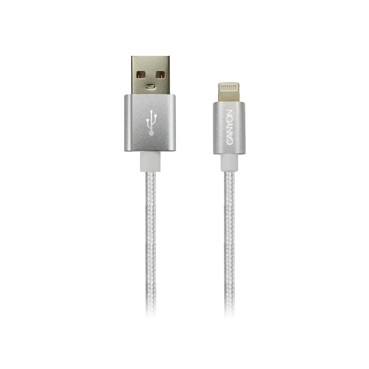 Kabel Canyon Lightning na USB, 1m, pletený, bílá
