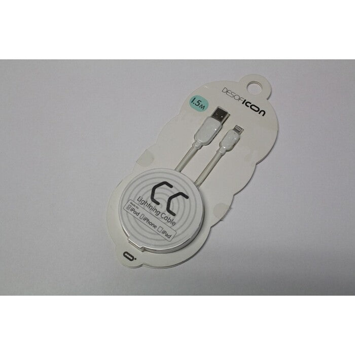 Kabel Lightning na USB, gumový, 1,5m, CC, bílá