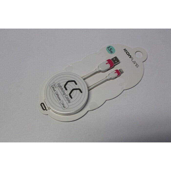 Kabel Lightning na USB, gumový, 1,5m, CC, bílá/růžová