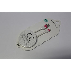 Kabel Lightning na USB, gumový, 1,5m, CC, bílá/růžová