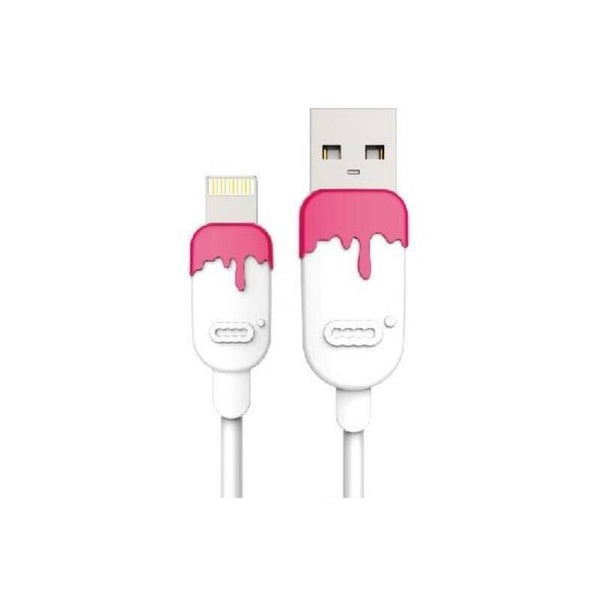 Levně Kabel Lightning na USB, gumový, 1,5m, CC, bílá/růžová