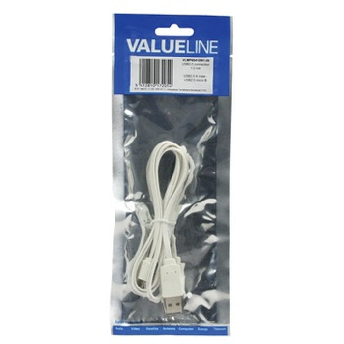 Kabel Nedis Micro USB na USB, 1m, bílá