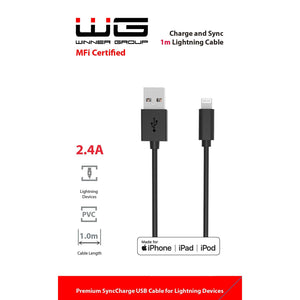 Kabel WG Lightning MFI na USB, 1m, černá
