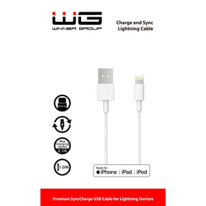 Kabel WG Lightning s MFI na USB, 1m, bílá