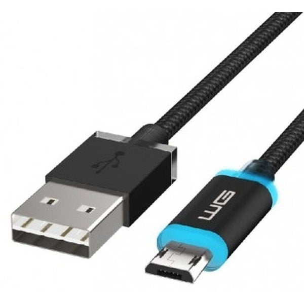 Levně Kabel WG Micro USB na USB, 1m, LED indikace nabíjení