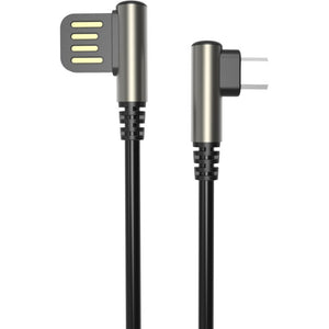 Kabel WG Micro USB na USB, zahnutý 90°, 1m, černá