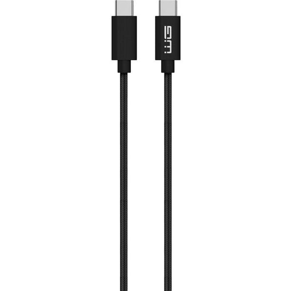 Levně Kabel WG USB-C na USB-C, 1m, 3A, černá