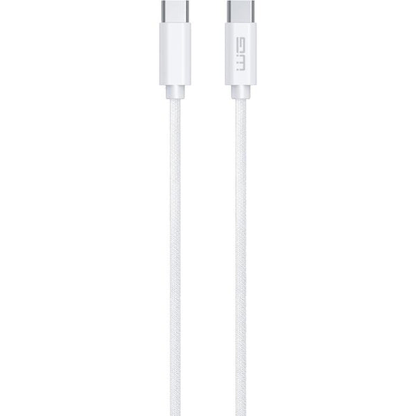 Levně Kabel WG USB-C na USB-C, 2m, 3A, bílá