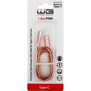 Kabel WG USB Typ C na USB, 1m, růžová