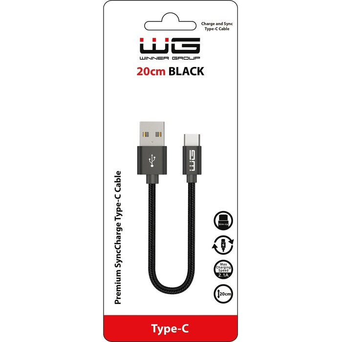Kabel WG USB Typ C na USB, 20cm, černá