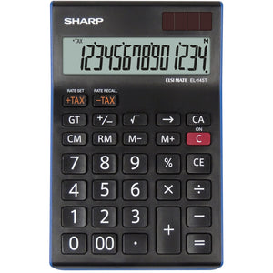 Kancelářská kalkulačka Sharp EL-145TBL, solární napájení