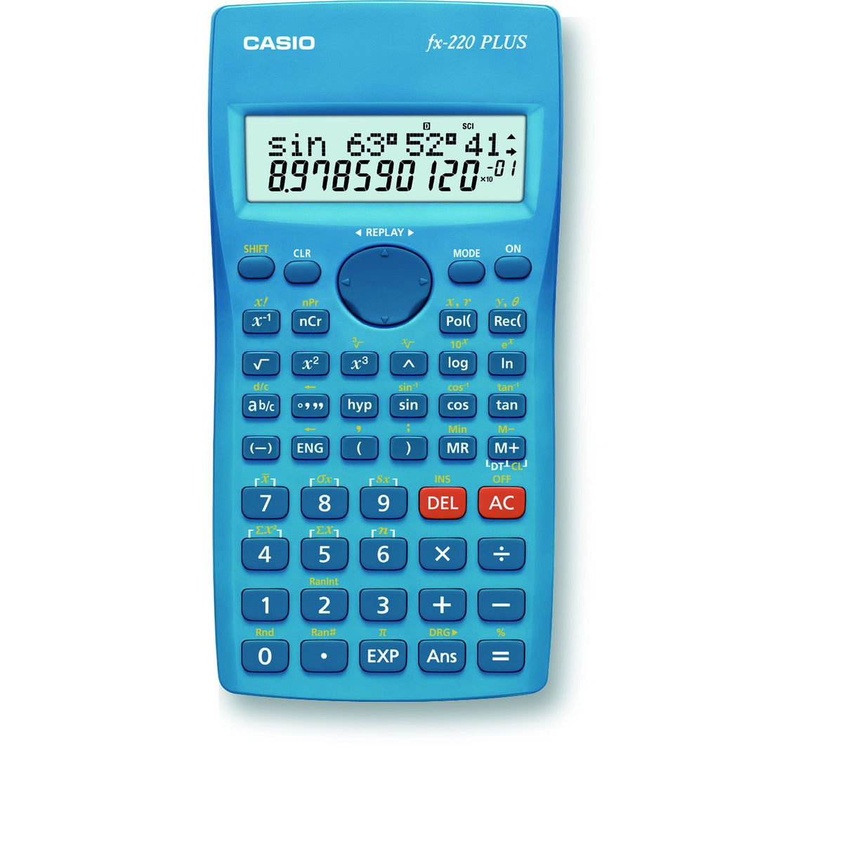Vědecká kalkulačka Casio FX200 Plus, 181 funkcí, modrá