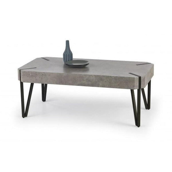 Levně Konferenční stolek Emily (beton/černá)