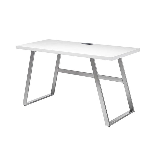 Levně Psací stůl Salvia (bílá, stříbrná)