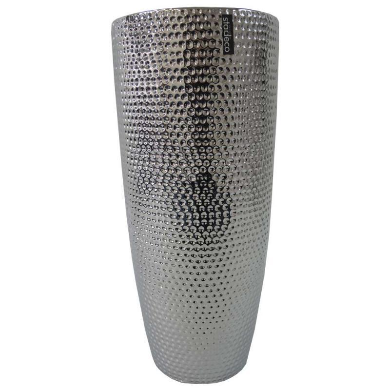 Keramická váza stříbrná 39cm