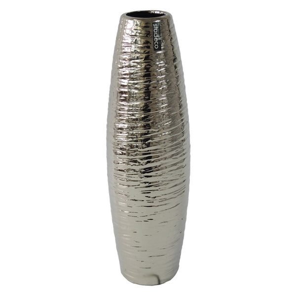 Levně Keramická váza stříbrná 43cm