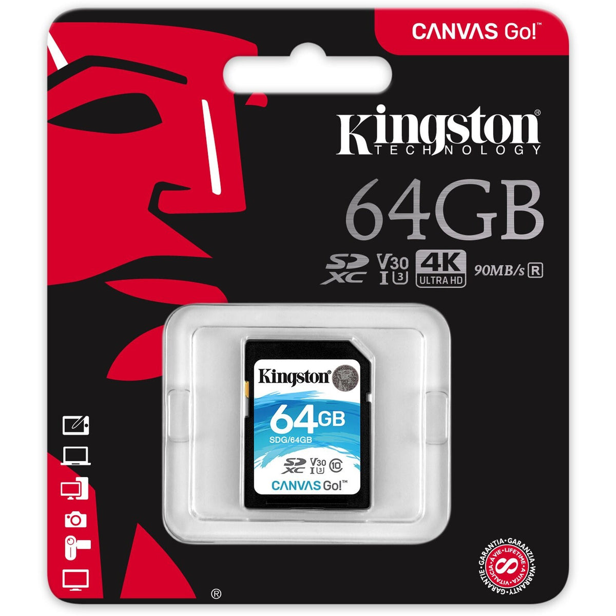Kingston SDXC Canvas Go! 64GB, UHS-I U3  SDG/64GB