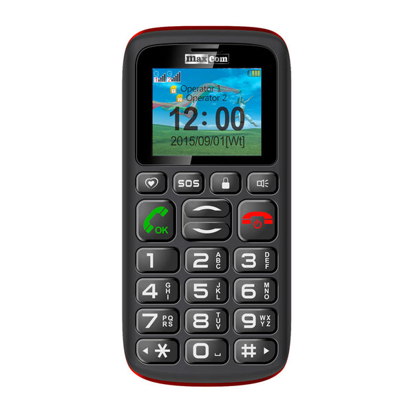 Levně Maxcom MM428 Dual SIM, černá/červená