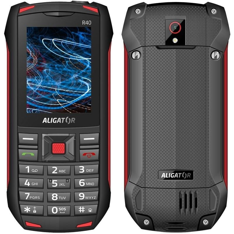 Odolný tlačítkový telefon Aligator R40 eXtremo, černo-červená