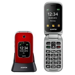 Tlačítkový telefon pro seniory Aligator V650, červená POUŽITÉ, NE