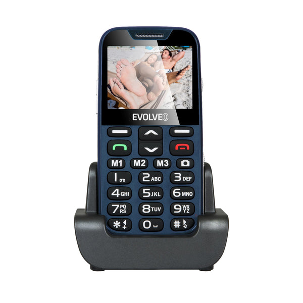 Levně Tlačítkový telefon pro seniory Evolveo EasyPhone XD, modrá