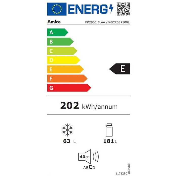 Kombinovaná chladnička Amica KGCR 387100 L