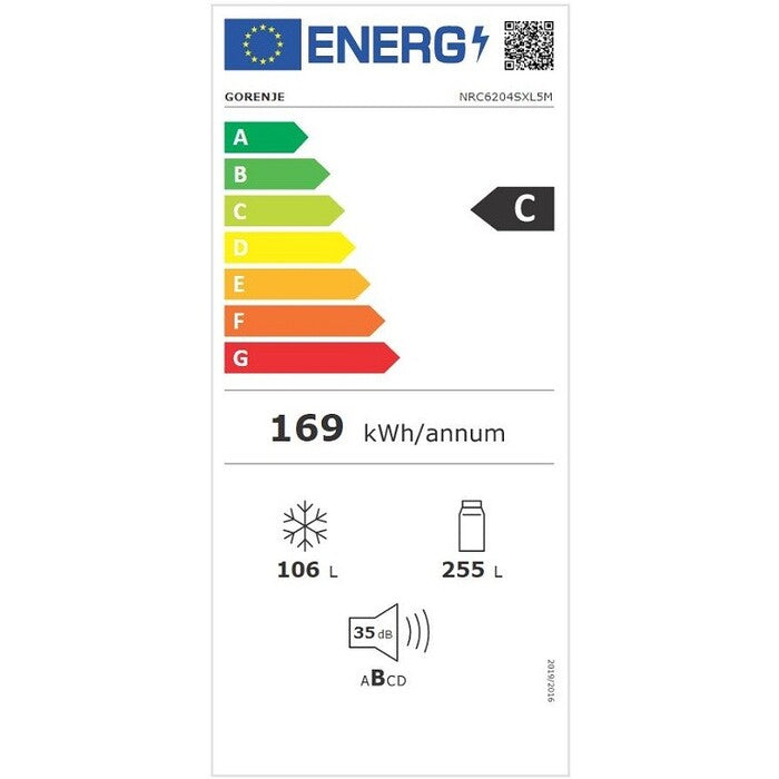 Kombinovaná lednice s mrazničkou dole Gorenje NRC6204SXL5M