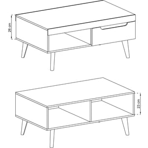 Konferenční stolek Erna (bílá, masiv)