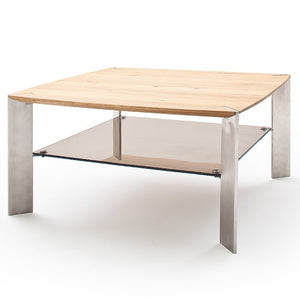 Konferenční stolek Harla - 80x41x80 (dub, hnědá, masiv)