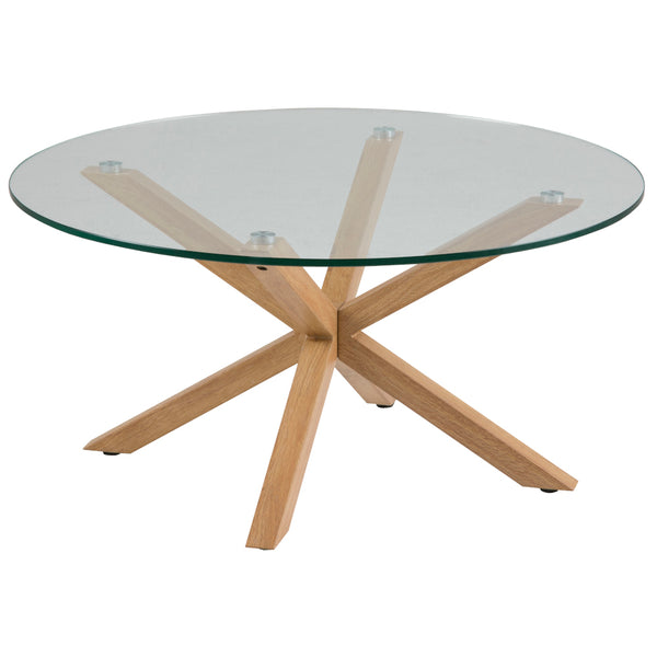 Levně Konferenční stolek Dily (dub, sklo)