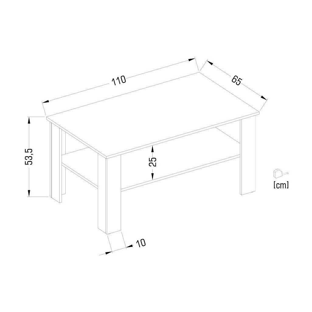 Konferenční stolek New Kwadro (bílá) - II. jakost