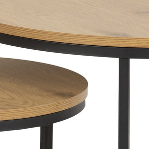 Konferenční stolek Ponaro - set 2 kusů (dub, černá)