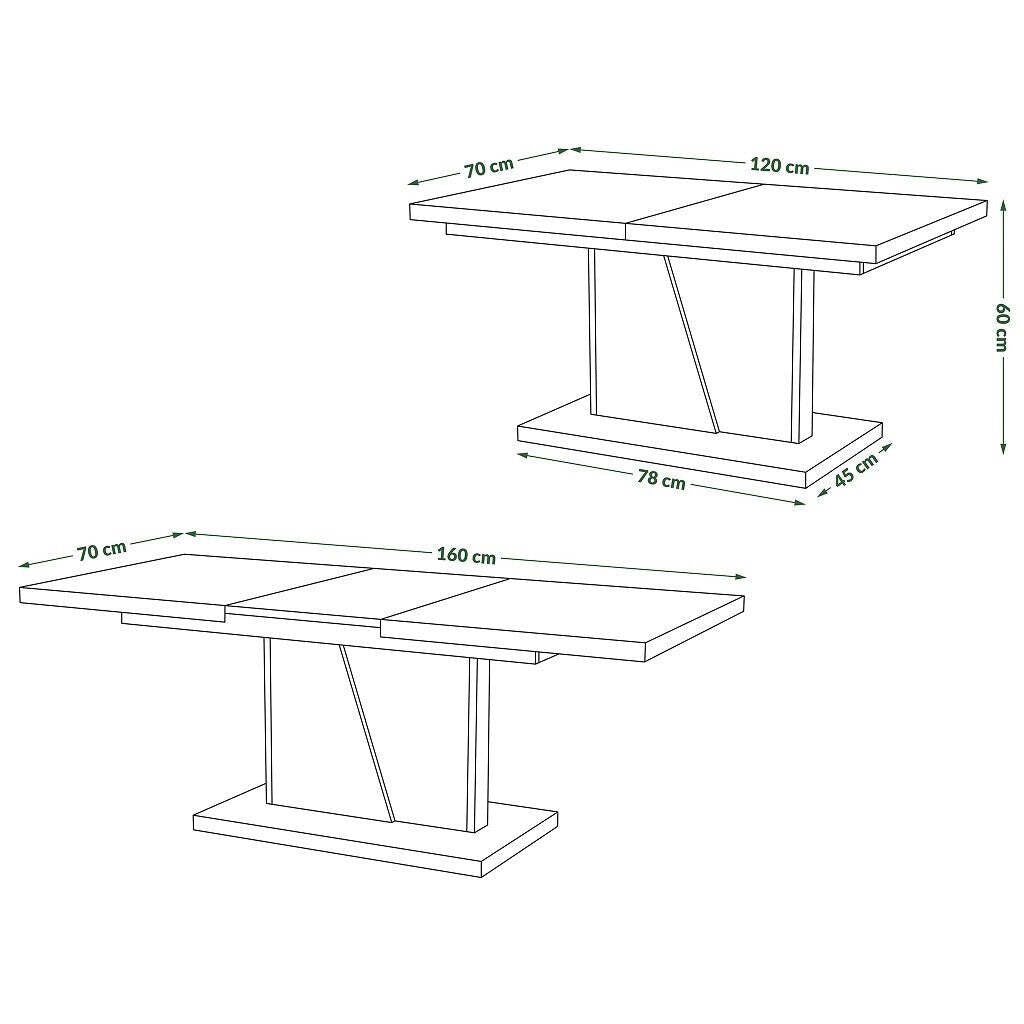 Konferenční stolek rozkladací Flox 2 (dub sonoma, bílá)