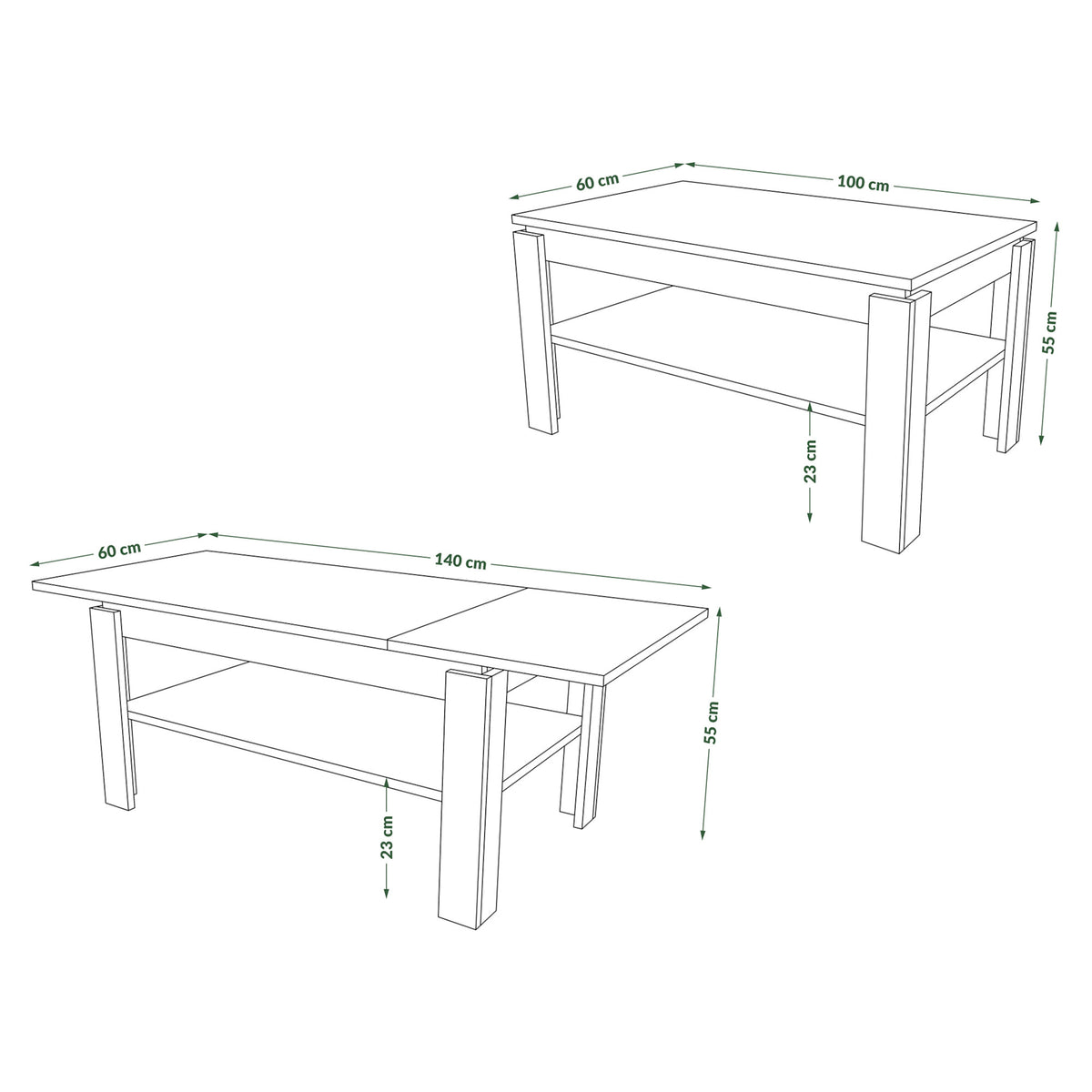 Konferenční stolek rozkládací Itas 2 (dub wotan, bílá)