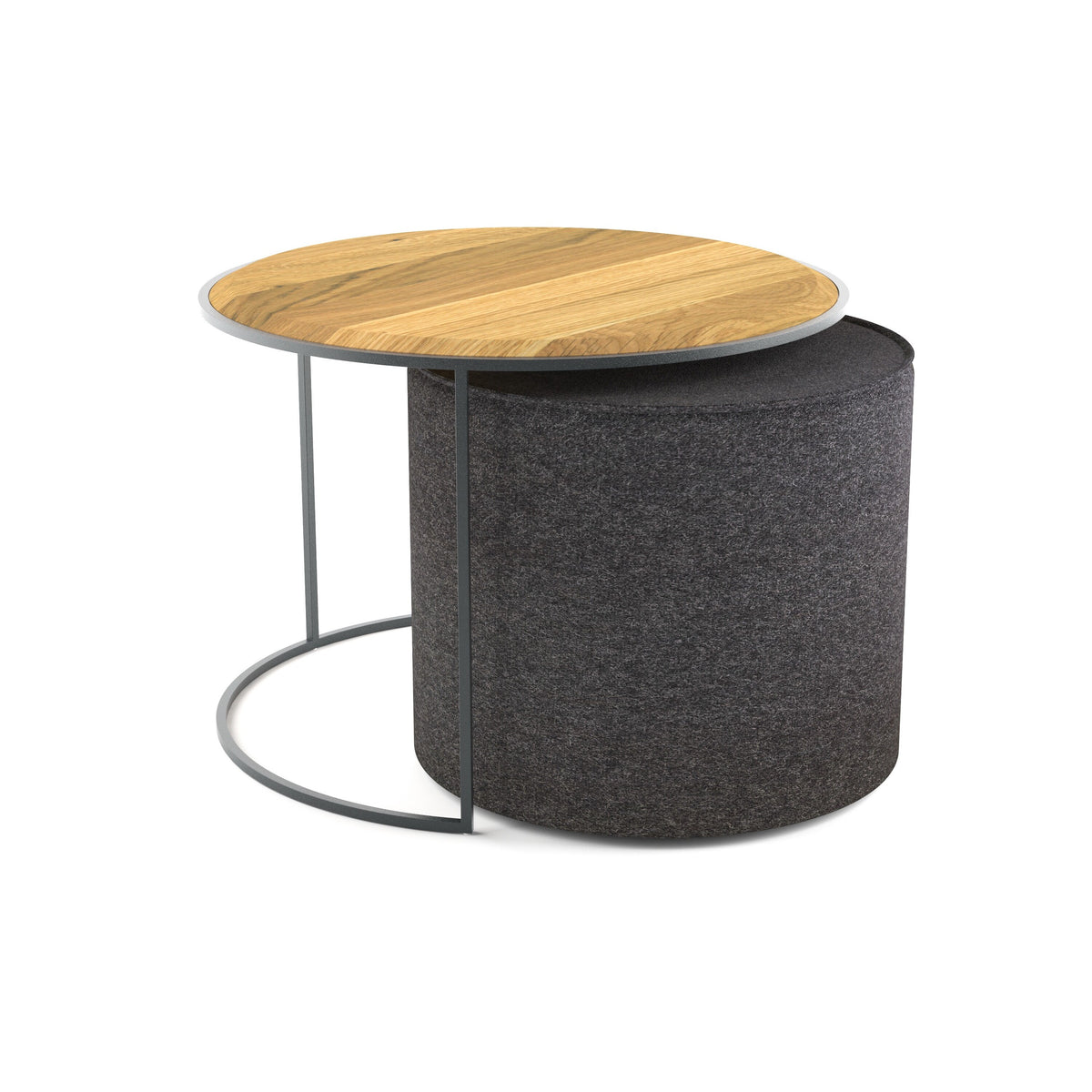 Konferenční stolek s taburetem Modern (hnědá, šedá)